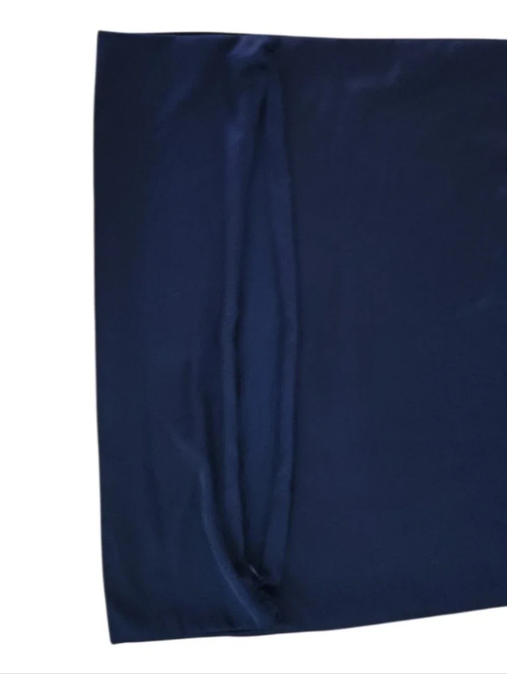 Rose Neal Collection Silk Pillowcase Navy Blue Standard Zip Closure Luxury Sleep